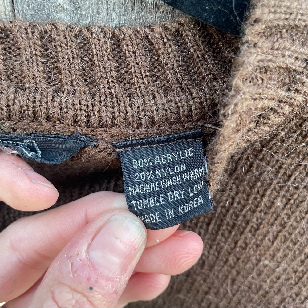 Vintage Upcycled Patchwork Brown Sweater - image 6